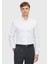Beyaz Desenli Regular Fit Dokuma Klasik Pamuk Karışımlı Gömlek 1