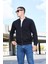 Slim Fit Yarım Balıkçı Yaka Tam Fermuarlı Düz Renk Erkek Sweatshirt - V001 3