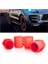 Gece Parlayan Neon Fosforlu Sibop Kapağı, 4 Adet, Plastik, 2 Cm, Tüm Arabalara Uygun (Kırmızı) 2