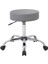 Ofis Kasiyer Taburesi 360 Derece Döner Deri Döşeme Oturak Eczane Laboratuvar Için Metal Ayaklı Gri 2