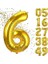 6 Yaş Doğum Günü Rakamlı Balon Yaş Günü Gold Renk Folyo Uçan Balon 102 cm Doğum Günü ve Parti Dekorasyonu Büyük Boy Balon 40 Inç - 102 cm Doğum Günü Dekorasyonu Balon Yaş Sayı Helyum Balon 6 Rakamı 1