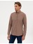 Erkek Vizon Slim Fit Uzun Kollu Gömlek 50316751-VR052 3
