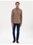 Erkek Vizon Slim Fit Uzun Kollu Gömlek 50316751-VR052 4