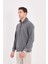 Slim Fit Yarım Balıkçı Yaka Yarım Fermuarlı Düz Renk Erkek Sweatshirt - V002 3