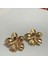 Çelik Gold Çiçek Model Küpe 2