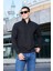 Slim Fit Yarım Balıkçı Yaka Yarım Fermuarlı Düz Renk Erkek Sweatshirt - V002 1