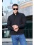 Slim Fit Yarım Balıkçı Yaka Yarım Fermuarlı Düz Renk Erkek Sweatshirt - V002 3