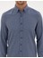 Erkek Koyu Mavi Flanel Dokulu Slim Fit Uzun Kollu Gömlek 50316751-VR032 6