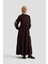 Nakışlı Katlı Elbise 25KD1121 Kahverengi 1