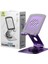 360 Derece Haraketli Yükseklik Ayarlı Rotary Folding Metal Masaüstü Ev Ofis Telefon Tablet Standı Mor 1