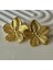 Çelik Gold Çiçek Model Küpe 2