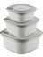 Home 3'lü Microline Saklama Kabı Seti, 600-1100-1800 Ml, Hava Tahliye Kapağı ile Mikrodalgada Kapağı Kapalı Isıtma, Vakumlu, Sızdırmaz, Bpa Free, Silikon Kapaklı,gıda Saklama Pp (Krem) 1