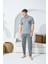 Kocabey 9501 Erkek Midi Yaka Kısa Kol Pijama Takım 1