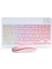 Onezero Kablosuz Rgb Klavye ve Mouse Seti – Bluetooth, Şarjlı, 10M Bağlantı Mesafesi, 3 Parlaklık Seviyesi, Çoklu Platform Uyumluluğu Ergonomik Tasarım, Rgb Aydınlatma ZR20KM (Pembe) 1