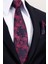 8 cm Hand Made Lacivert - Mor Şal Desen Mendilli Kravat 1