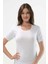 228X6 Kadın 6'lı Penye Ribana Biyeli Yarım Kol Bisiklet Yaka Atlet Fanila-Beyaz 1