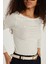 Kadın Slim Fit Dar Kesim Sırt Detaylı Beyaz Bluz 3