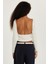Kadın Slim Fit Dar Kesim Sırt Detaylı Beyaz Bluz 5