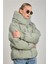 Kadın Yaka Düğmeli Kapüşonlu Şişme Mont - Mint 2