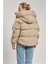 Kadın Yaka Düğmeli Kapüşonlu Şişme Mont - Kum 5