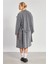 Kadın Düğmeli Oversize Kaşe Kaban - Gri 5