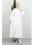 Şevval Düğmeli Elbise Beyaz 1