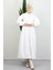 Şevval Düğmeli Elbise Beyaz 2