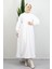 Şevval Düğmeli Elbise Beyaz 3