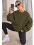 Genıus Store Kadın Sweatshirt Oversize Geniş Kalıp Içi Şardonlu Bisiklet Yaka Oversize sweatshirt Kadın-Sweatshırt 2