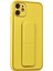 iPhone 12 Kılıf Coco Deri Standlı Kapak - Sarı 2