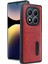 Xiaomi Redmi Note 14 Pro 5g Kılıf Sara Kartvizitli Deri Kılıf - Kırmızı 2