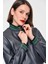 Yaka Ve Kol Lastik Detaylı Kadın Ceket Gri K1916043_004 3