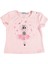 Balerin Baskılı Taşlı Tül Süslemeli Pembe Yazlık Kız Çocuk Tshirt 1