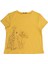 Organik Zürafa Baskılı Sarı Yazlık Kız Çocuk Tshirt 1