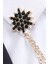 Gold Renk Siyah Taşlı Zincirli Gömlek Yaka Broşu 4