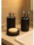 Siyah Lisbone 3'lü Banyo Seti Sıvı Sabunluk 400ML - Diş Fırçalık 425ML - Sabunluk 1