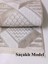 Dinar Motif Bej Kahverengi Kaymaz Taban Kesme Yolluk Halı Modern Desen 1