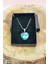 Azurit Doğal Taşı Zincirli El Yapımı Kolye Uç: 2 cm Zincir: 20 cm Kutulu 4