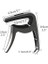 3ın1 Guitar Capo, Zinc Alloy Metal Capo For Acoustic And Electric Guitars, Ukulele, Mandolin, Classical Guitar Accessories (Dark Grey) 2