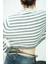 Bisiklet Yaka Çizgili Crop Kazak 1