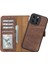 Apple iPhone 14 Pro Max Uyumlu Deri Cüzdanlı Kılıf Mwwn G2 Kahve 1