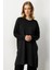 Yırtmaç Detaylı Triko Tunik-Siyah 2