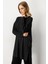 Yırtmaç Detaylı Triko Tunik-Siyah 4
