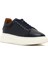 Erkek Lacivert Bağcıklı Kalın Tabanlı Deri Sneaker 25WFD632318 6