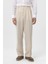 Ekru Keten Karışımlı Erkek Baggy Pantolon 1