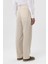 Ekru Keten Karışımlı Erkek Baggy Pantolon 4