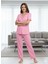 Kadın Düğme Detaylı Pijama Takım 2