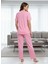 Kadın Düğme Detaylı Pijama Takım 4