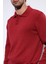 Kırmızı Polo Yaka Basic Erkek Kazak 9