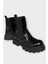 Kız Çocuk Lastik Detaylı Kalın Taban Bot Siyah - Siyah 3